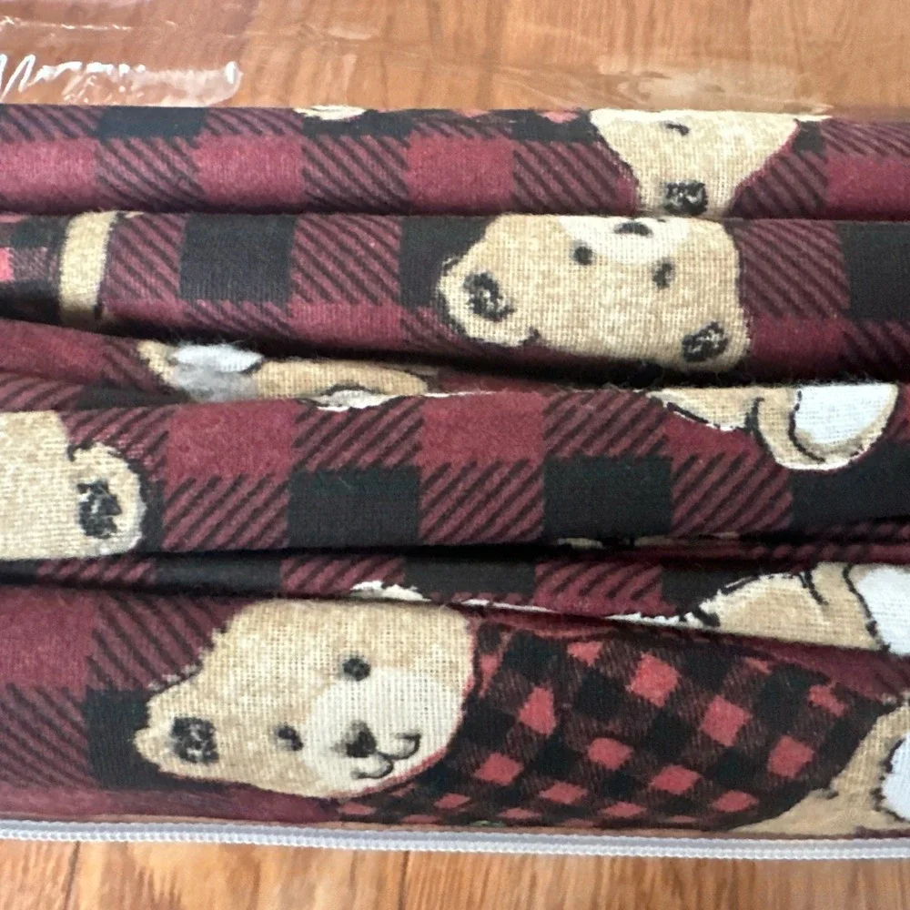 Portland Place Teddy Bear Flannel Sheet Set Full Size‎ 100% Cotton